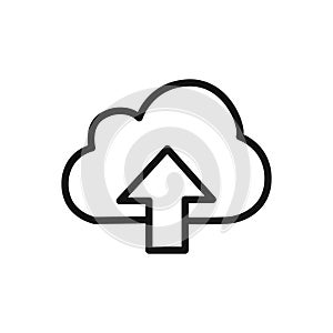 cloud upload icon linear vector graphics sign