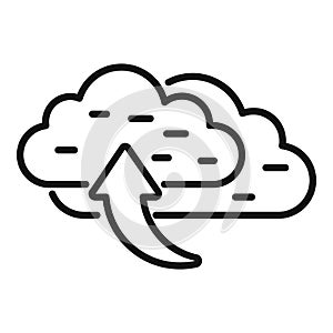 Cloud upload icon outline vector. Backup data
