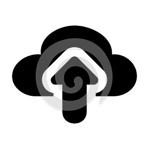 Cloud Upload icon in solid style for any projects