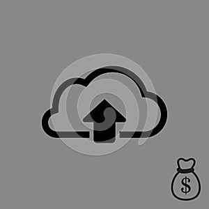 Cloud upload icon stock vector illustration flat design