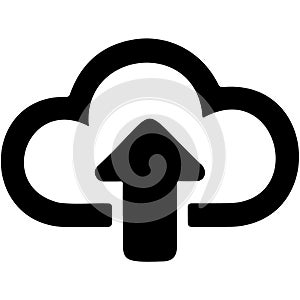 Cloud upload icon symbol for data storage and transfer