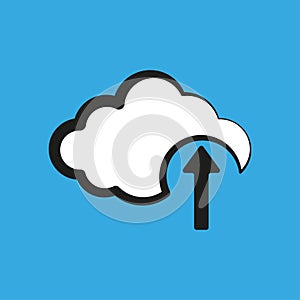 Cloud upload icon. Vector illustration. EPS 10.
