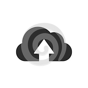 Cloud upload icon. Vector illustration. Flat design.