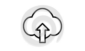 Cloud upload line icon ui and button computing vector image