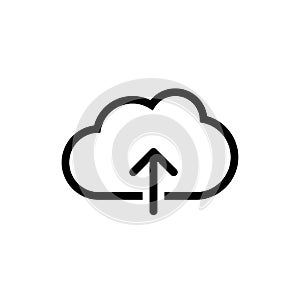 Cloud upload, linear icon. One of a set of linear web icons