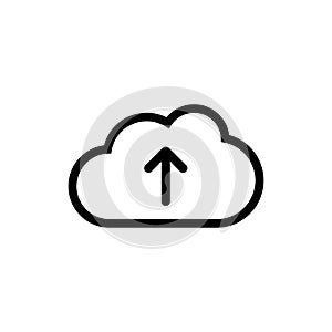 Cloud upload, linear icon. One of a set of linear web icons