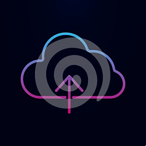 Cloud upload nolan icon. Simple thin line, outline vector of web icons for ui and ux, website or mobile application