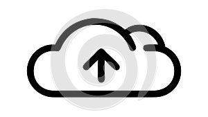 Cloud Upload Outline Data Transfer Icon, vector design Generative AI