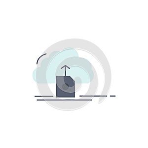 cloud, upload, save, data, computing Flat Color Icon Vector