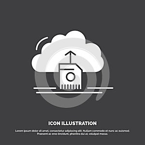 cloud, upload, save, data, computing Icon. glyph vector symbol for UI and UX, website or mobile application