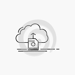 cloud, upload, save, data, computing Line Icon. Vector isolated illustration