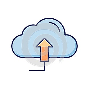 Cloud Upload Vector Icon - Data Transfer, Storage, and Computing Services