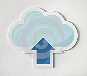 Cloud uploading icon technology graphic