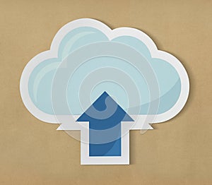 Cloud uploading icon technology graphic