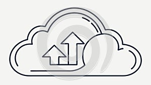 Cloud with Upward Arrow, Cloud Computing Upload, vector design Generative AI