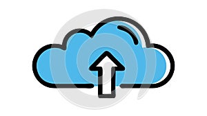 Cloud with upward arrow. Cloud upload and data storage icon. vector design Generative AI
