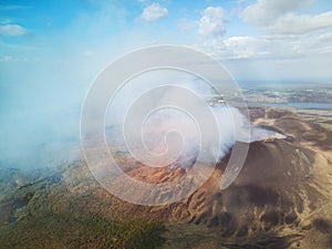 Cloud of valcano smoke