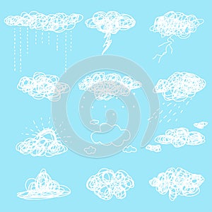 Cloud vector cartoon set
