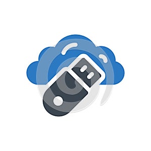 Cloud vector double colour icon