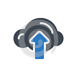 Cloud vector glyph color  icon