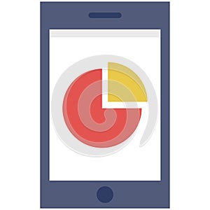 Mobile Pie Chart Vector icon that can easily modify or edit