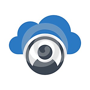 Cloud glyph colour vector icon