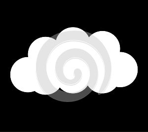 Cloud vector icon isolated over black background