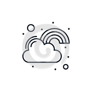 cloud vector icon isolated on white background. Outline, thin line cloud icon for website design and mobile, app development. Thin