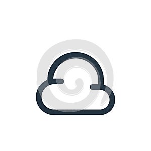 cloud vector icon isolated on white background. Outline, thin line cloud icon for website design and mobile, app development. Thin