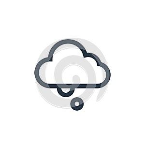 cloud vector icon isolated on white background. Outline, thin line cloud icon for website design and mobile, app development. Thin
