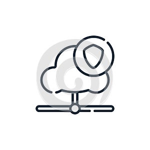 cloud vector icon isolated on white background. Outline, thin line cloud icon for website design and mobile, app development. Thin