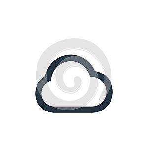 cloud vector icon isolated on white background. Outline, thin line cloud icon for website design and mobile, app development. Thin