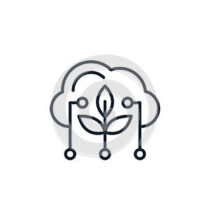 cloud vector icon isolated on white background. Outline, thin line cloud icon for website design and mobile, app development. Thin