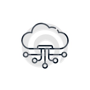 cloud vector icon isolated on white background. Outline, thin line cloud icon for website design and mobile, app development. Thin