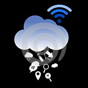 Cloud vector icon set symbol illustration