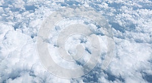 Cloud view from Aeroplane for Messaging and Communication Background