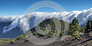 Cloud waterfall of La Palma