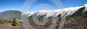 Cloud waterfall of La Palma