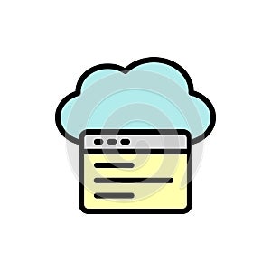 Cloud, web site icon. Simple color with outline vector elements of internet storage icons for ui and ux, website or mobile