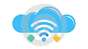 Cloud Wi-Fi Signal Icon: Wireless Network & Cloud Computing, vector design Generative AI