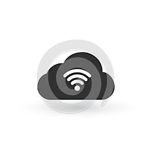 Cloud wifi icon on white background, vector illustration to use in web and mobile UI