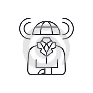 Cloud wireless icon, linear isolated illustration, thin line vector, web design sign, outline concept symbol with