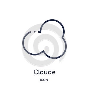 Cloude icon from weather outline collection. Thin line cloude icon isolated on white background