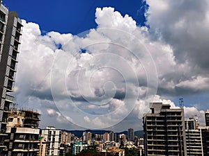 The clouded skyline of borivali Mumbai.