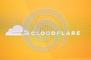 The Cloudflare logo and website interface displayed on a computer screen.