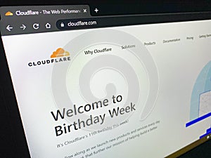 Cloudflare web page on computer screen