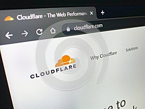 Cloudflare web page on computer screen