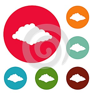 Cloudiness icons circle set