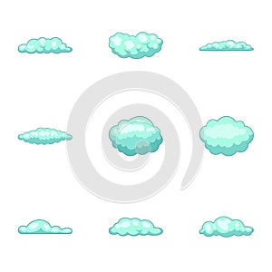 Cloudlet icons set, cartoon style photo