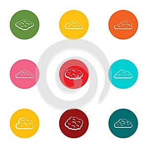Cloudlet icons set, flat style